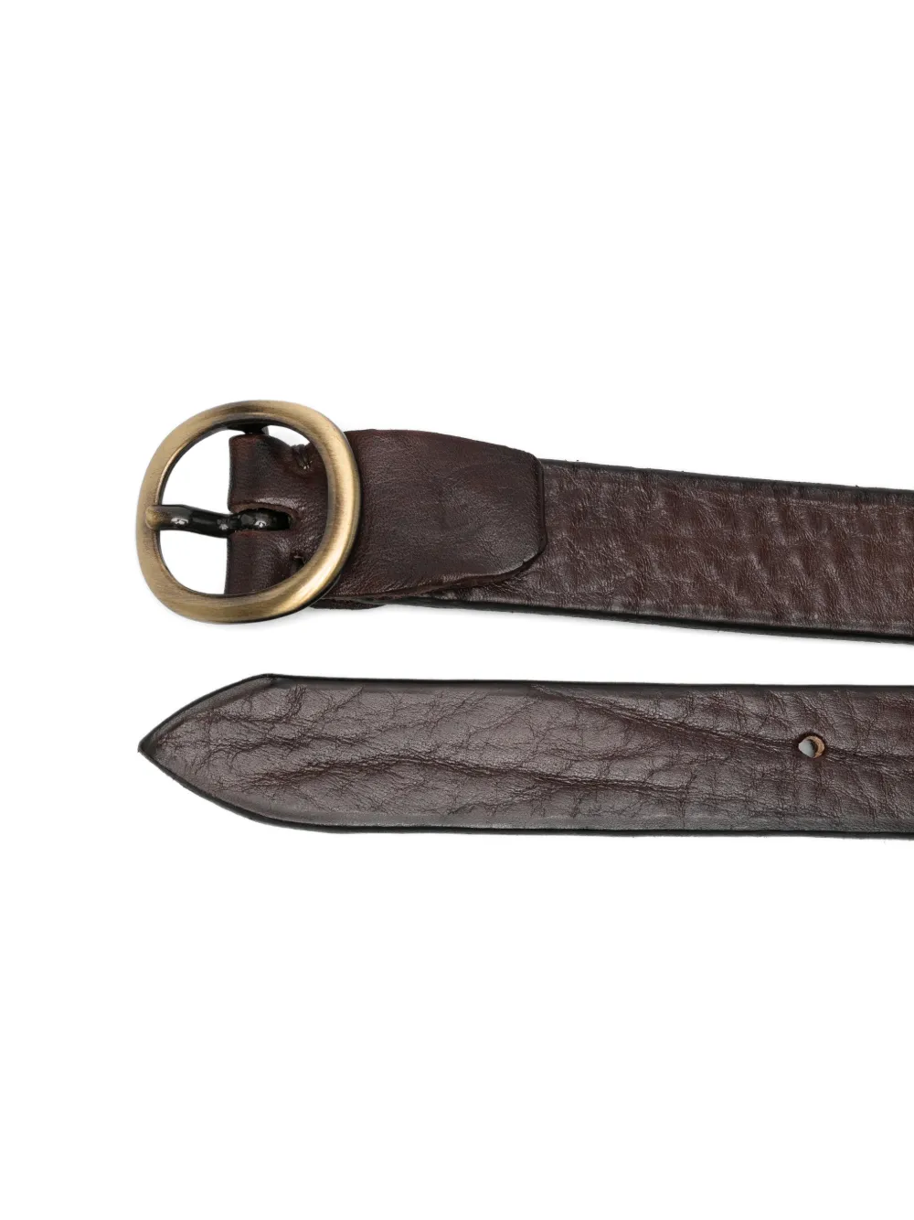 ALBERTO LUTI round buckle belt - Bruin