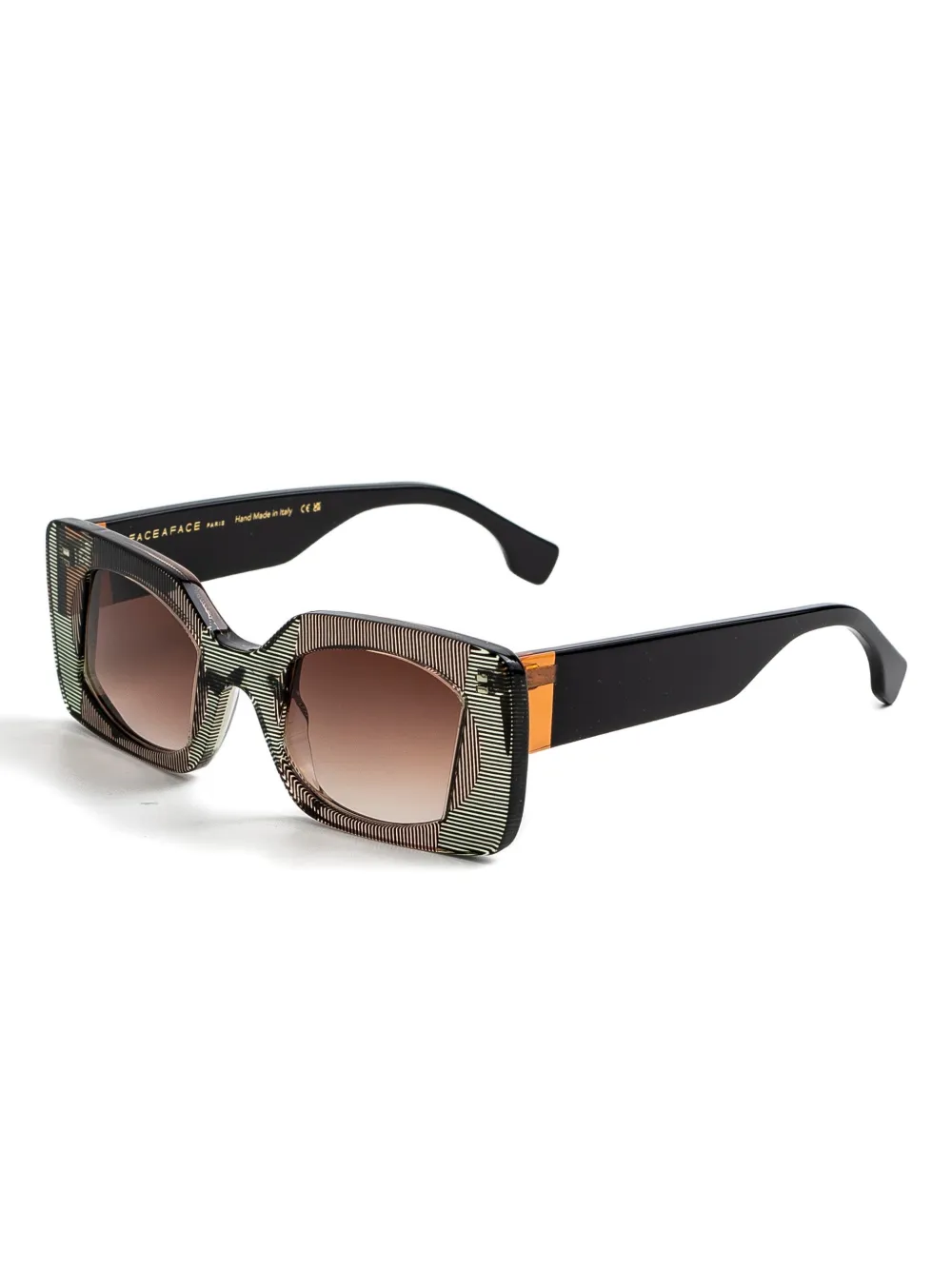 Face À Face Flare1 Rectangle-frame Sunglasses In Brown
