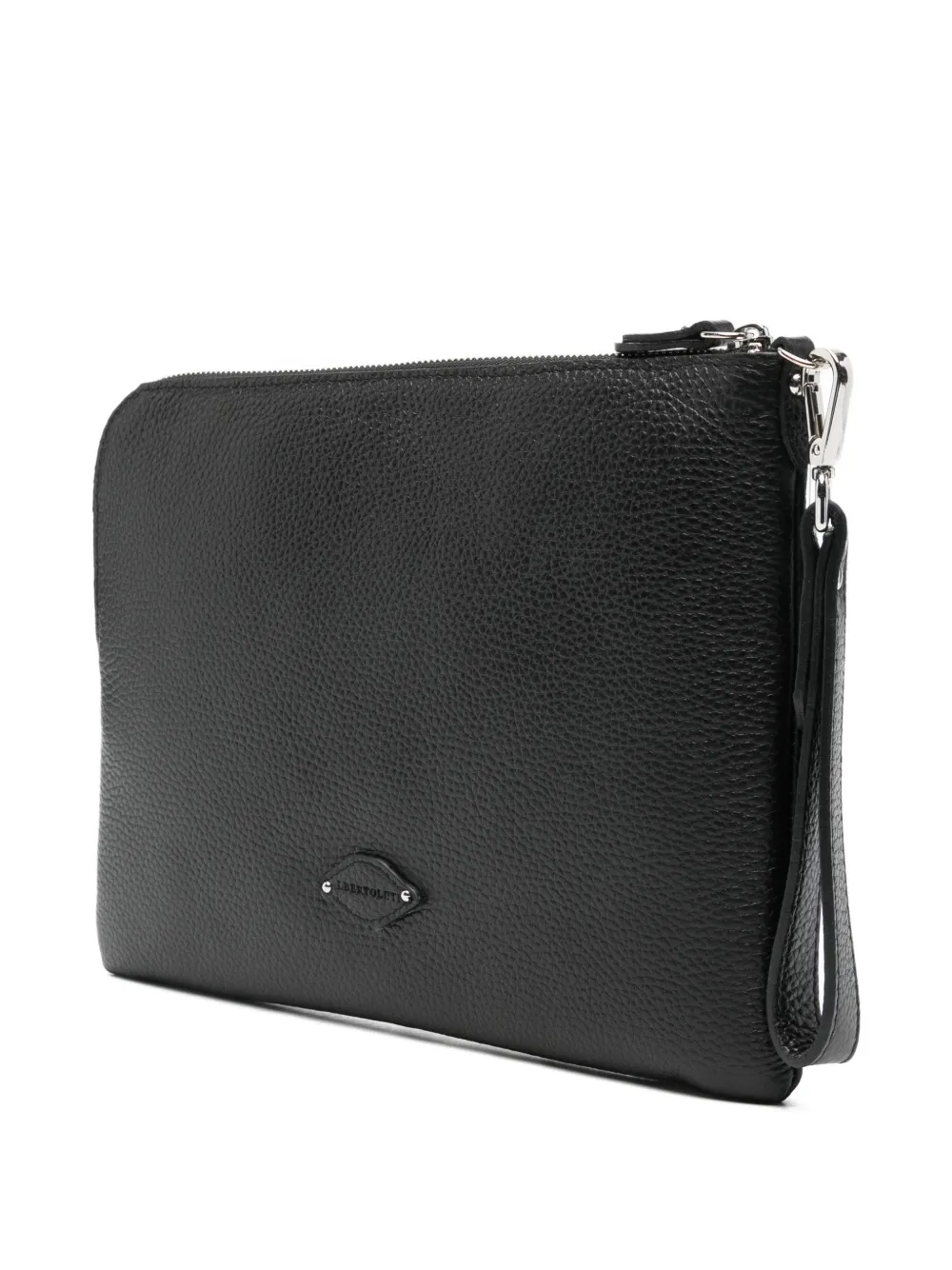 ALBERTO LUTI top-zip wrist-strap clutch bag - Zwart