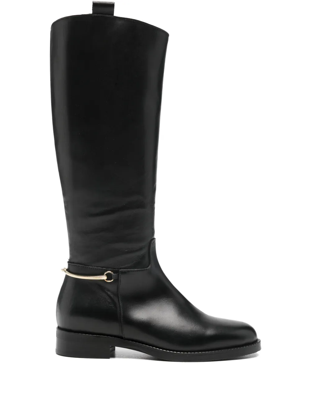 Paola Parisi Leather Knee-high Boots In Black
