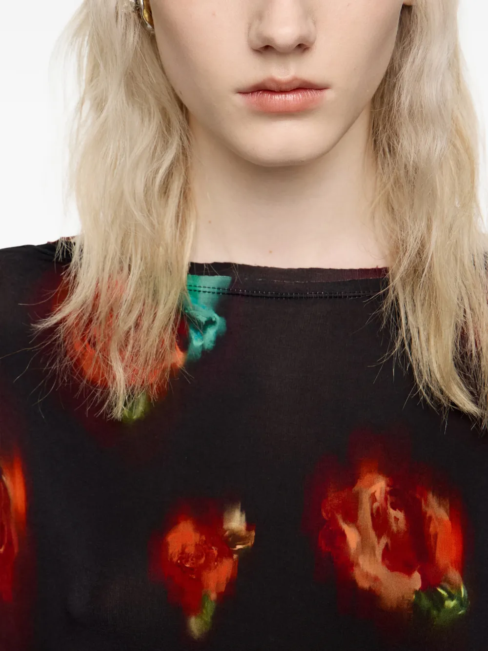 Bimba Y Lola Rose-print Maxi Dress In Brown