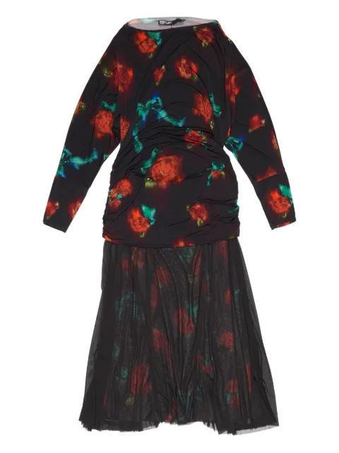 Bimba y Lola rose-print maxi dress