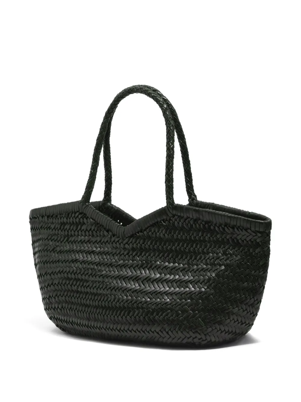 Bimba y Lola Grote gevlochten leren shopper - Groen