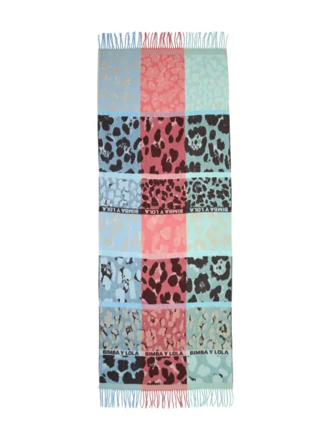 Bimba y Lola fringed patchwork scarf