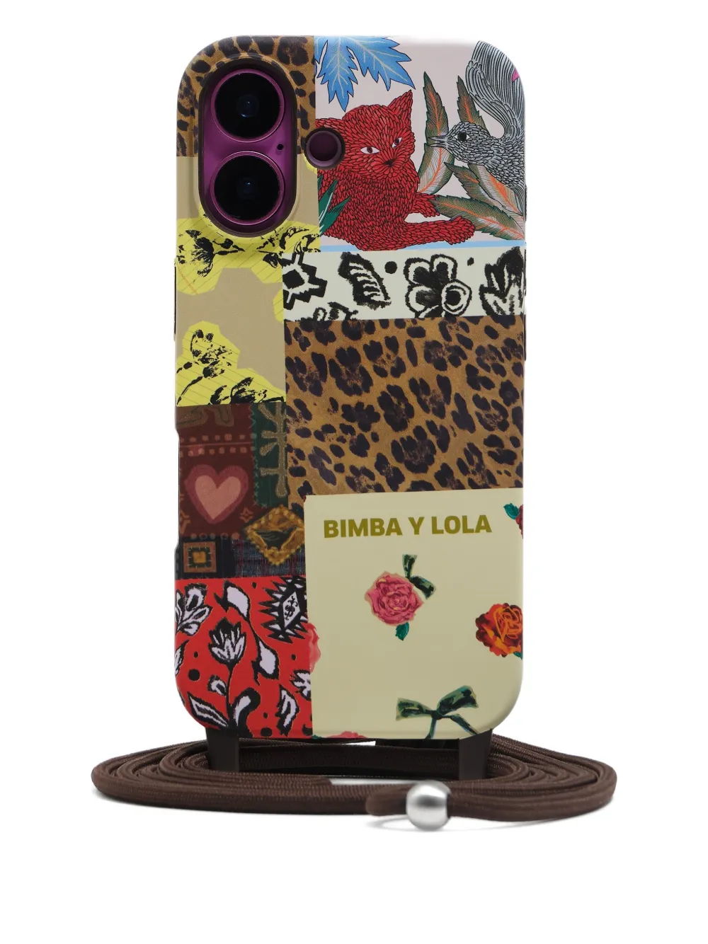 Bimba y Lola iPhone 16 patchwork phone case | Neutrals | Image 1