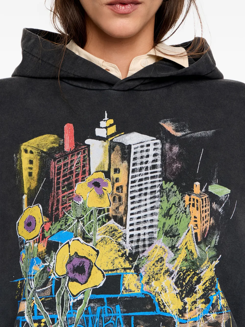Bimba Y Lola Graphic-print Hoodie In Black