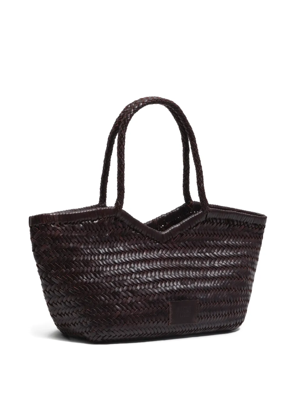 Bimba Y Lola Large Braided Handle Tote Bag In Brown