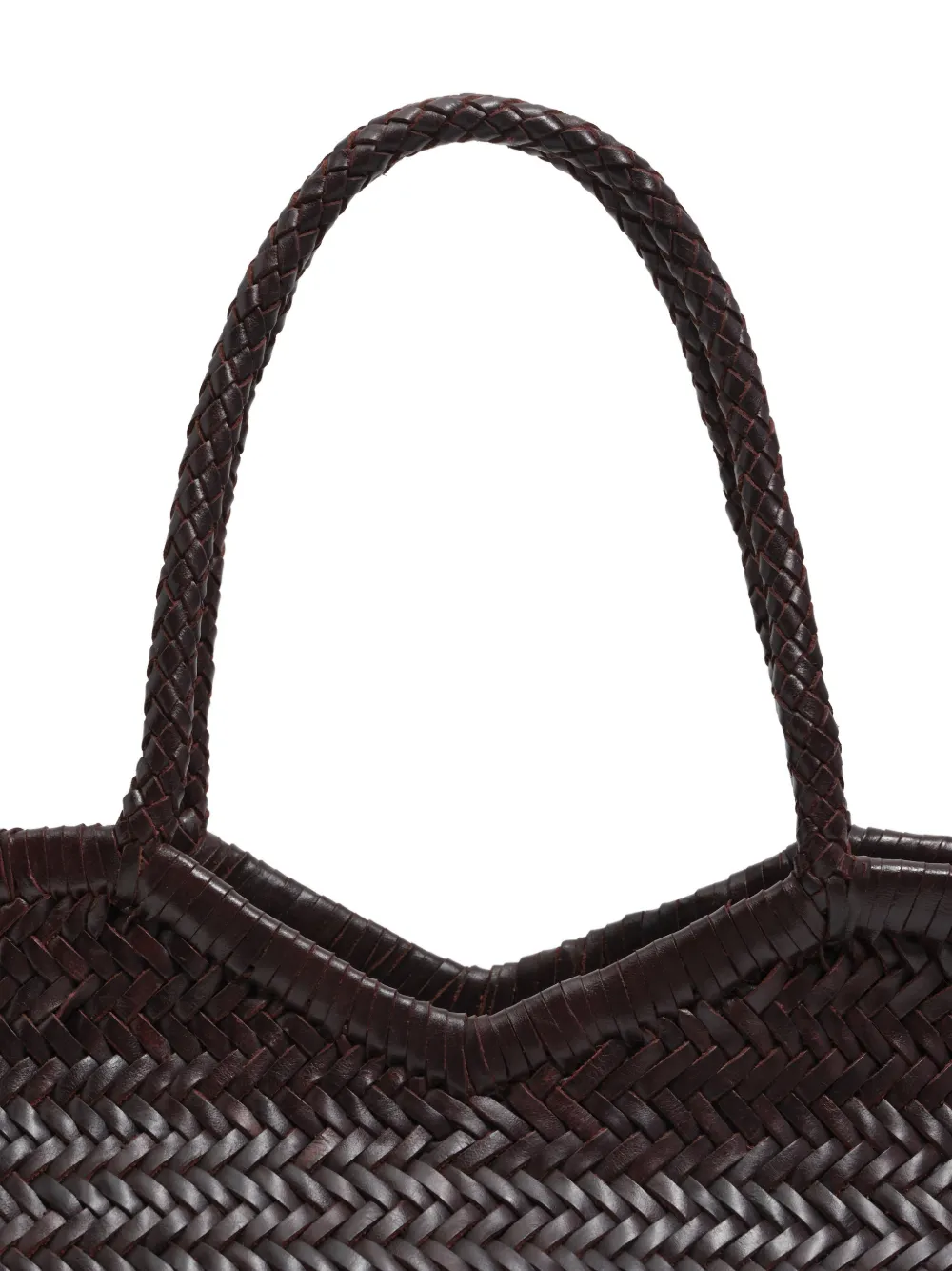 Bimba Y Lola Large Braided Handle Tote Bag In Brown