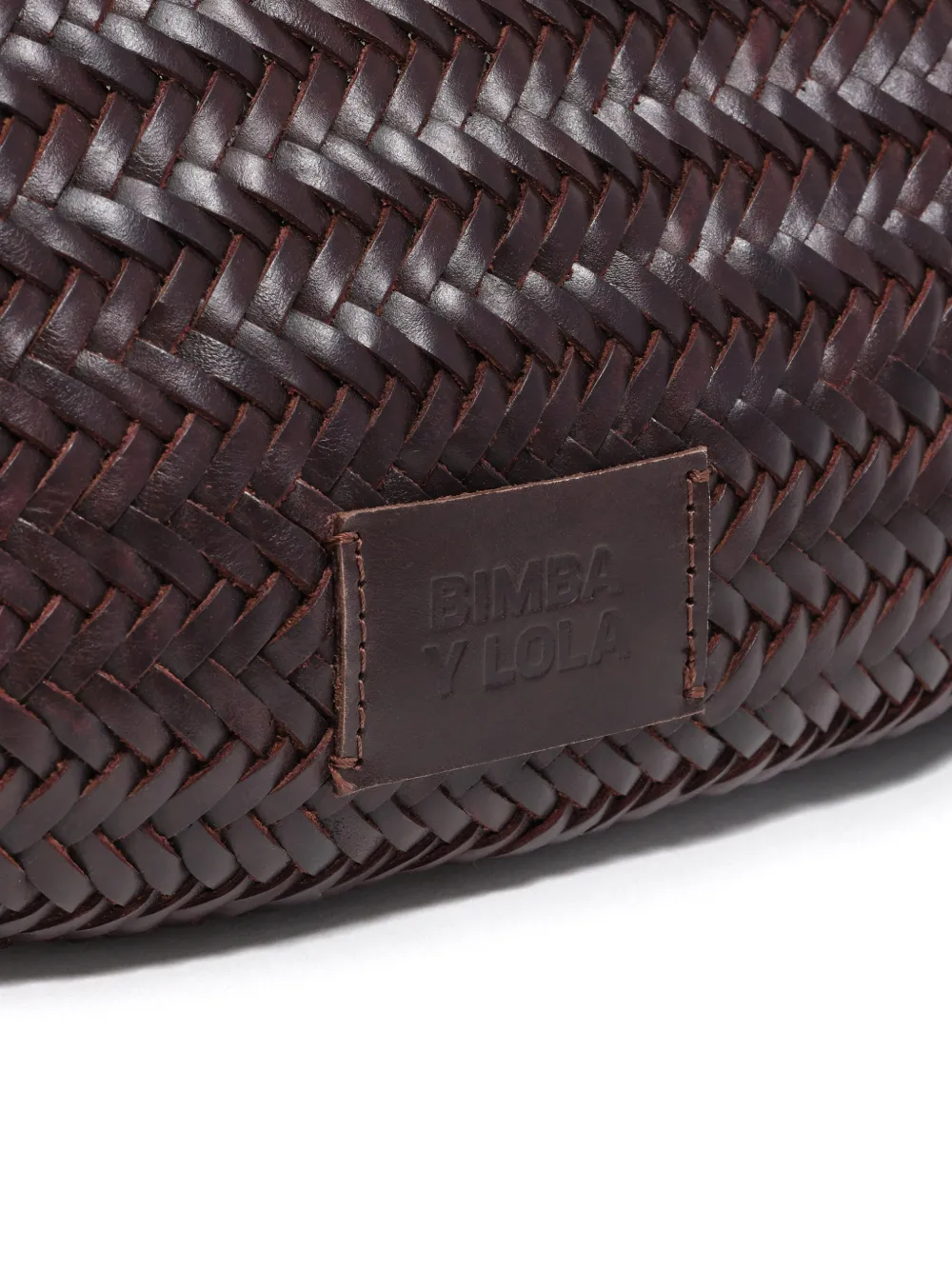 Bimba Y Lola Large Braided Handle Tote Bag In Brown