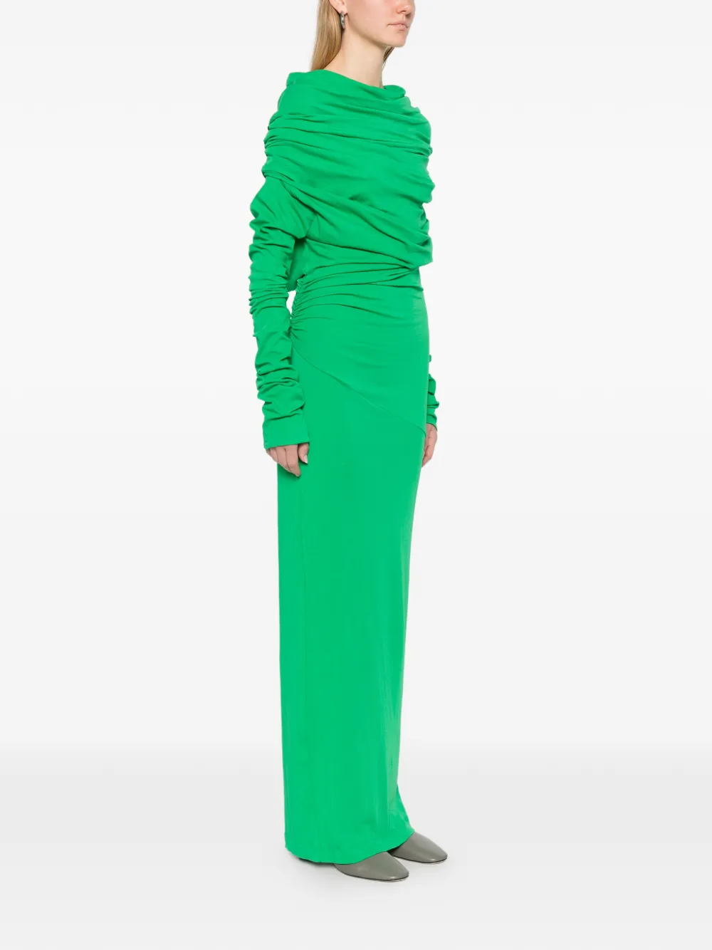  Entire Studios Bound Off-shoulder Maxi Dress - Green 
