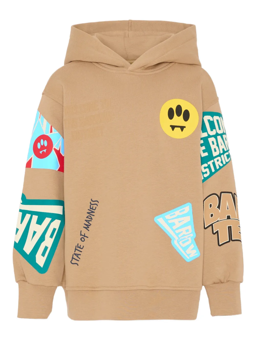 Barrow kids graphic-patch hoodies | Neutrals | Image 1