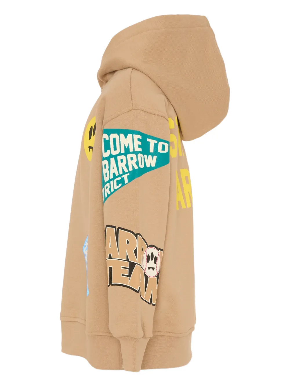 Barrow kids graphic-patch hoodies Beige
