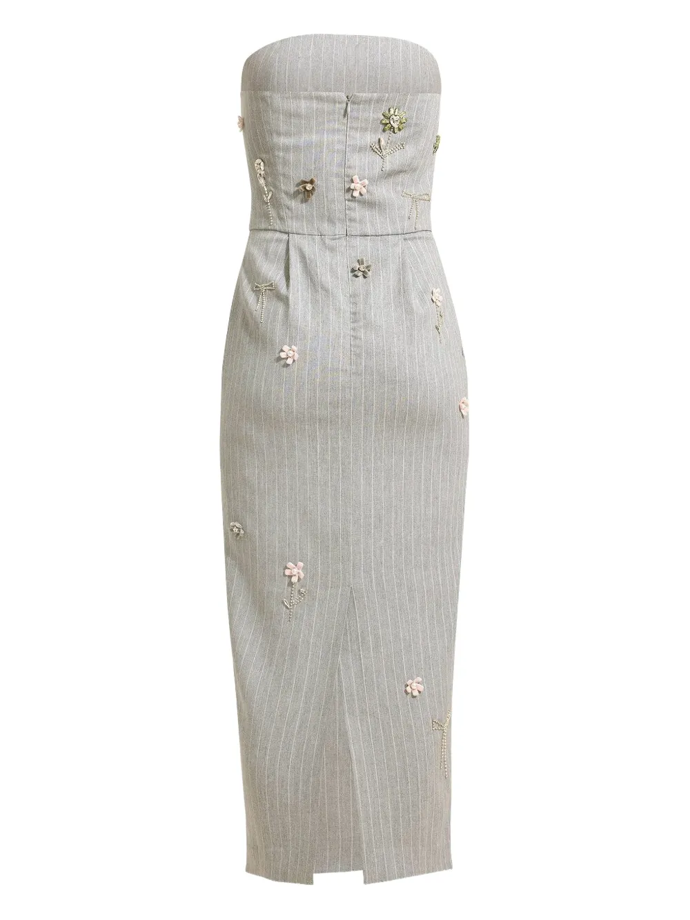 Bernadette Elena embroidered striped midi dress - Grijs