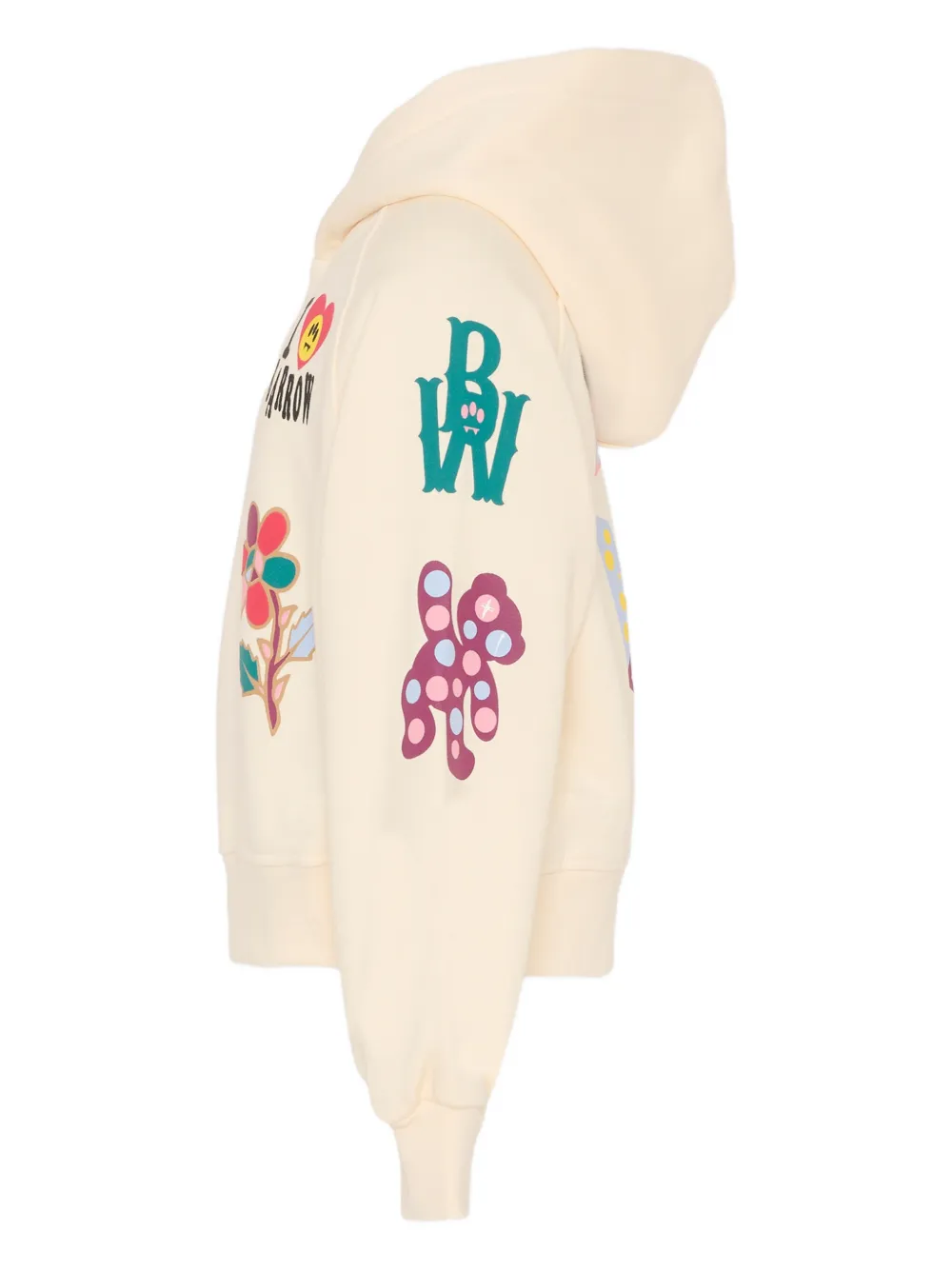 Barrow Graphic-patches Hoodie In Pink