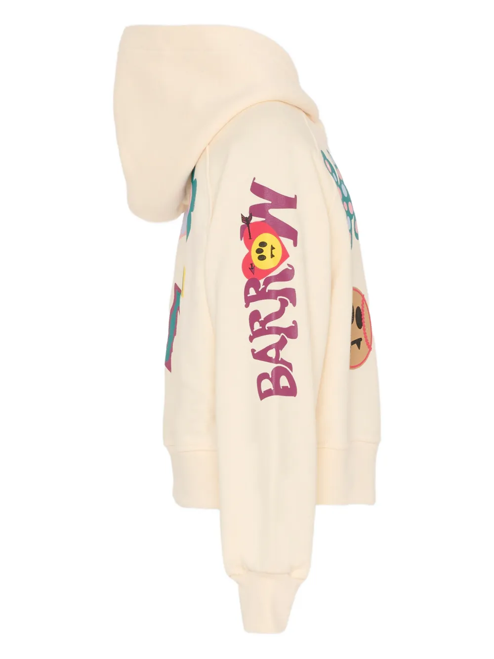 Barrow Graphic-patches Hoodie In Pink