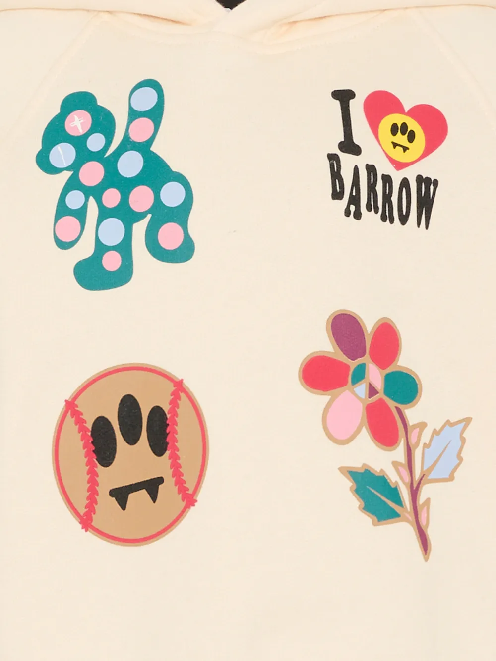 Barrow Graphic-patches Hoodie In Pink