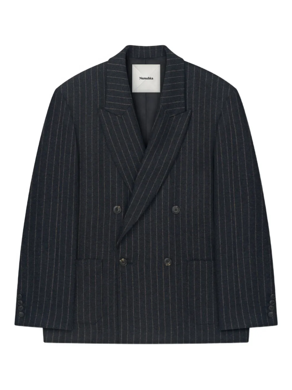Nanushka Anselm pinstripe double-breasted blazer | Grey | Image 1
