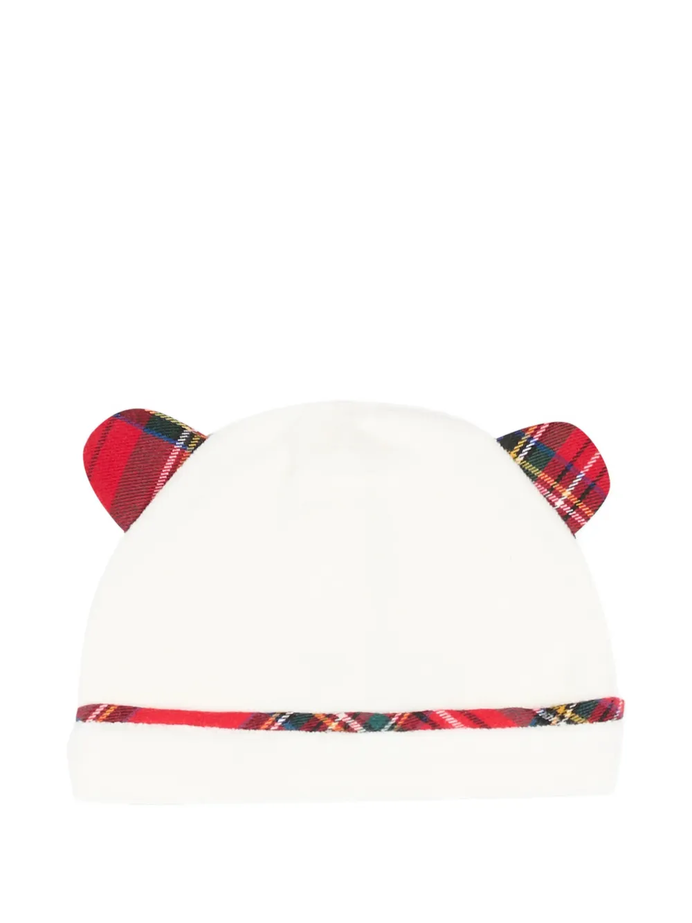 Le Boo Beebè tartan-ears beanie hat | White | Image 1