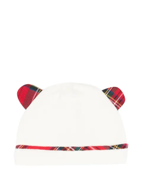 Le Boo Beebè tartan-ears beanie hat