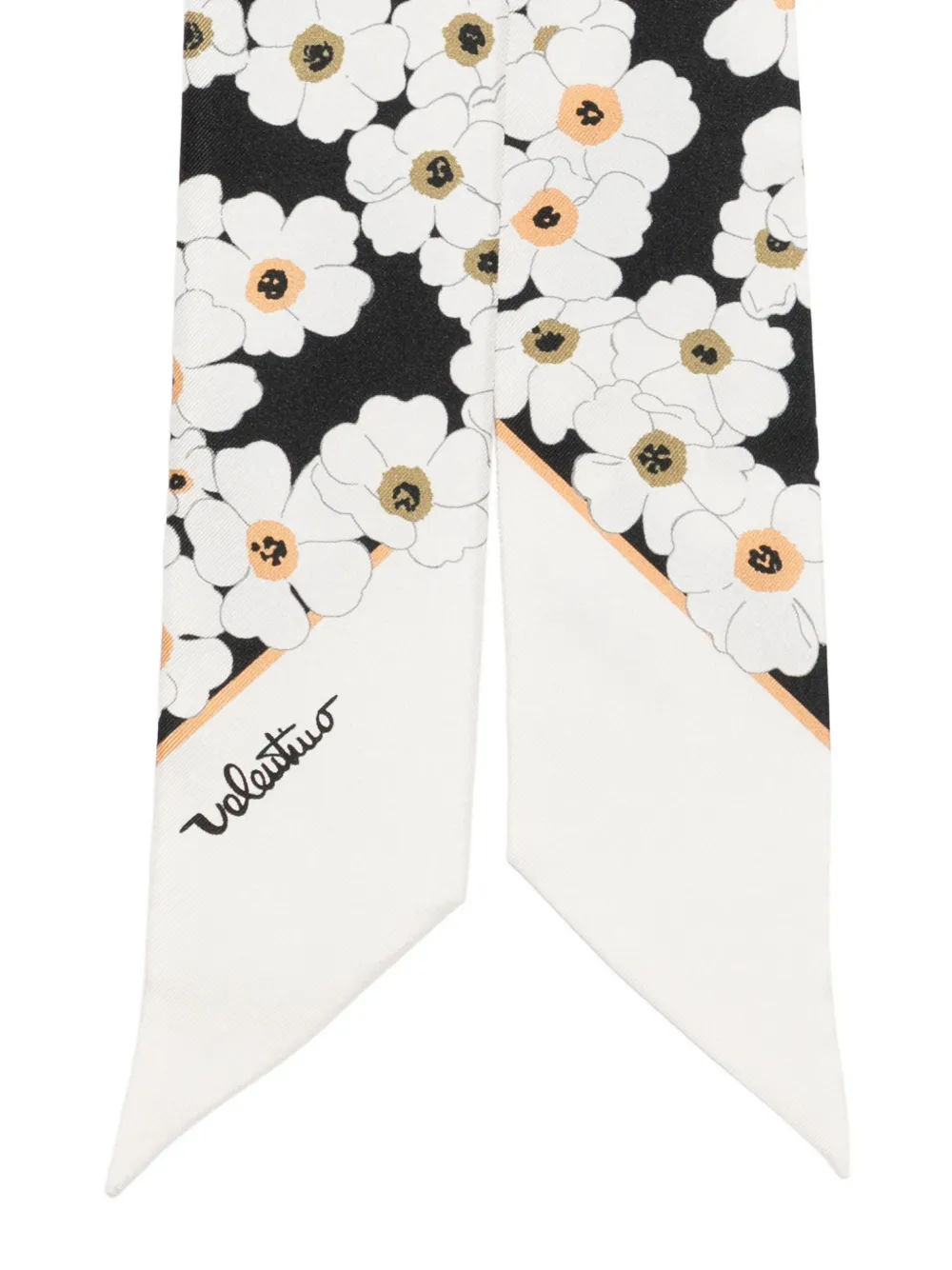 Valentino Garavani floral-print scarf - Zwart