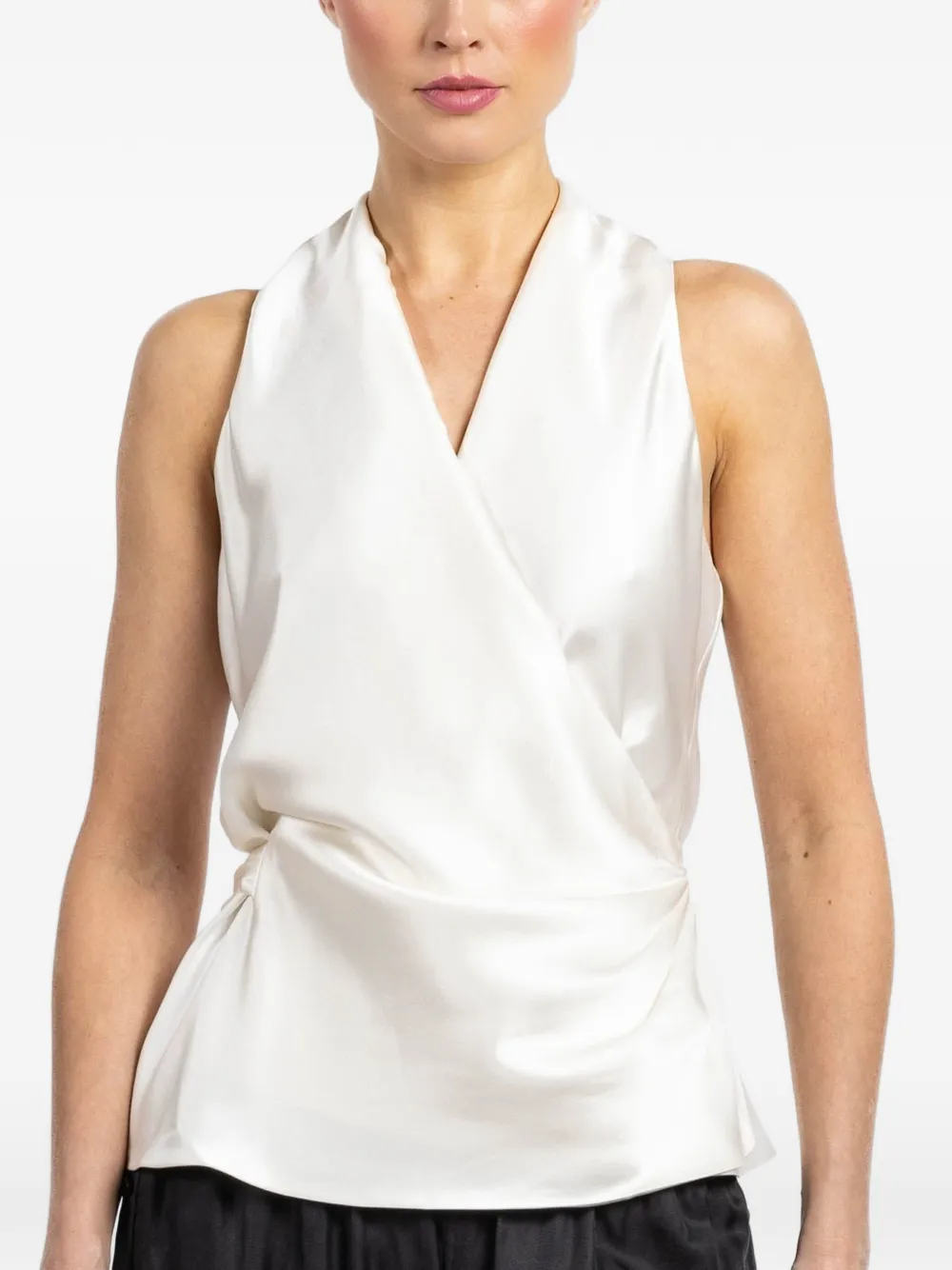 Peter Cohen V-neck wrap top - Bianco