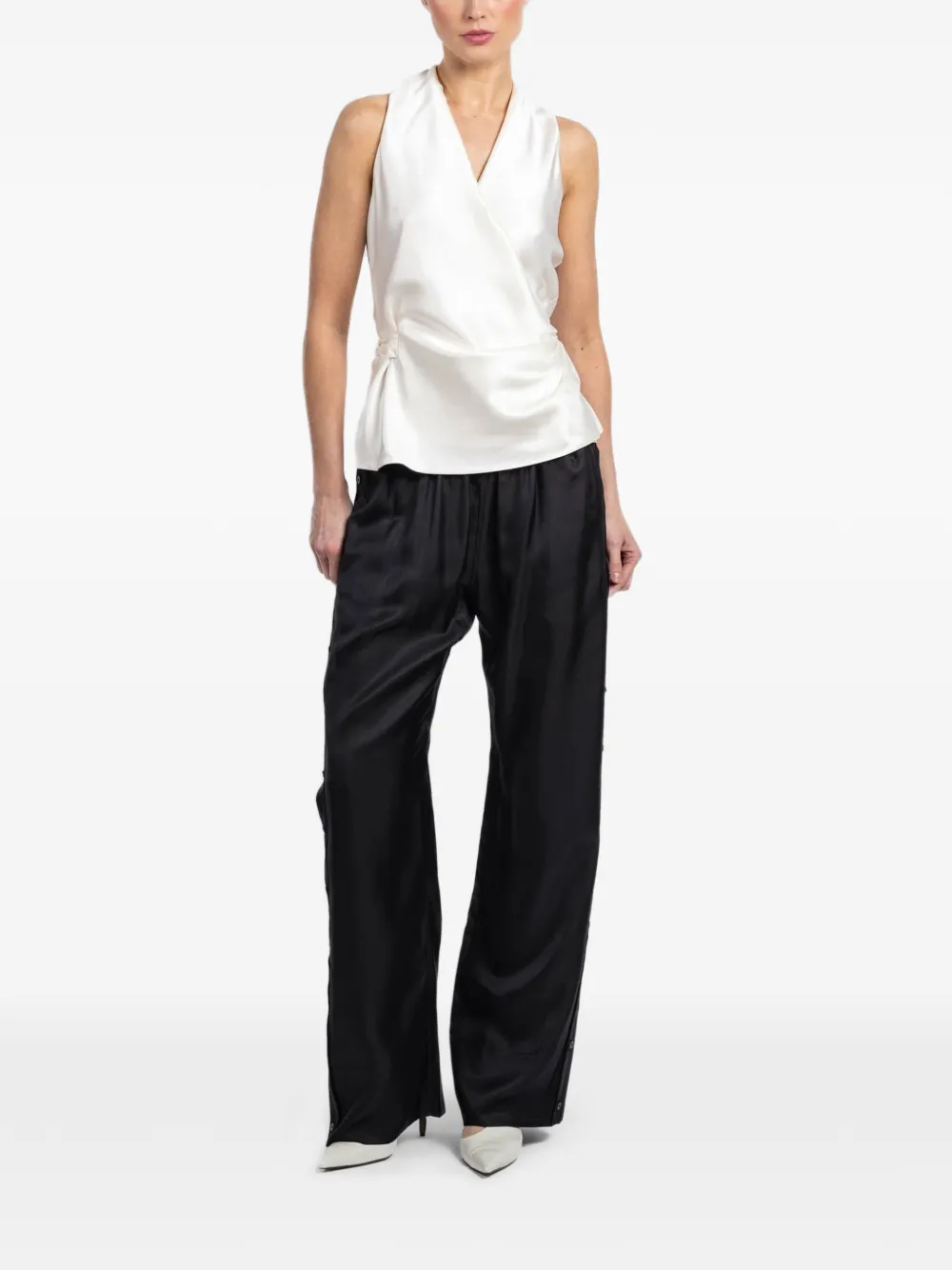Peter Cohen V-neck wrap top - Wit