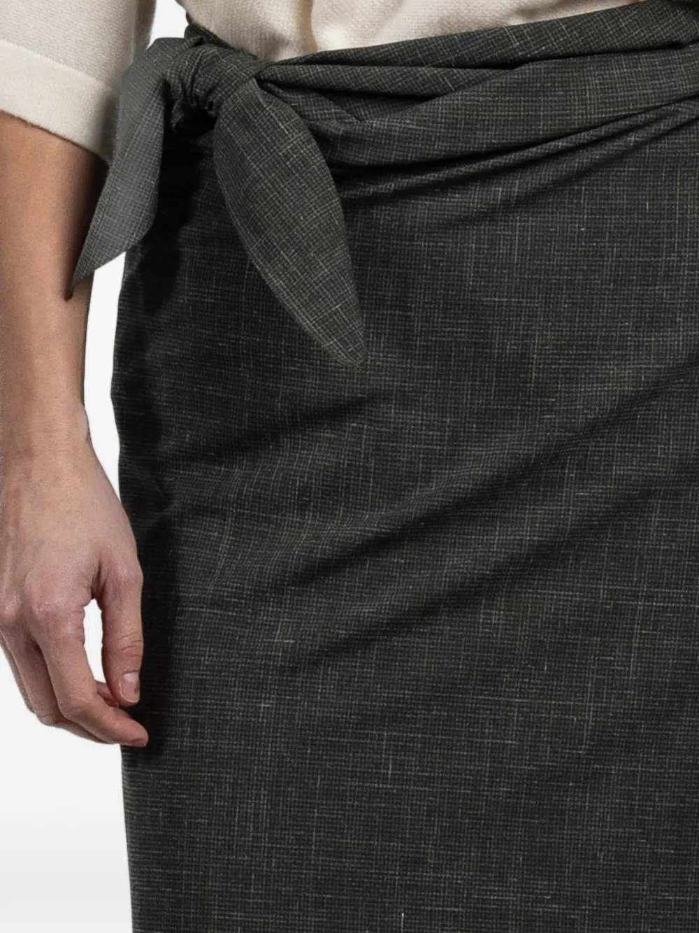 Tie Waist Jacquard Maxi Skirt