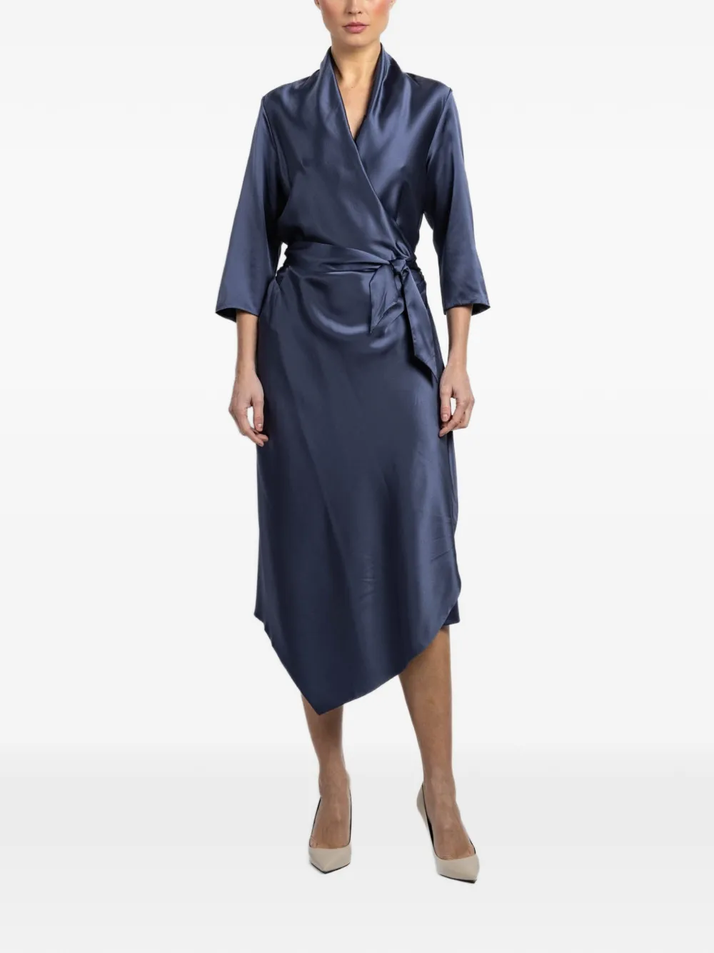 Peter Cohen New Victor tie-waist wrap midi dress - Blu