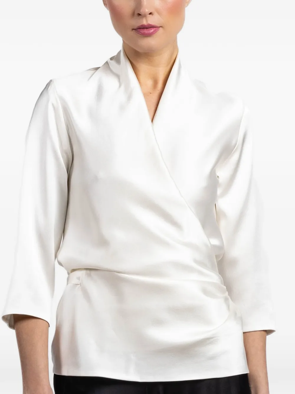 Peter Cohen three-quarter wrap blouse - Bianco