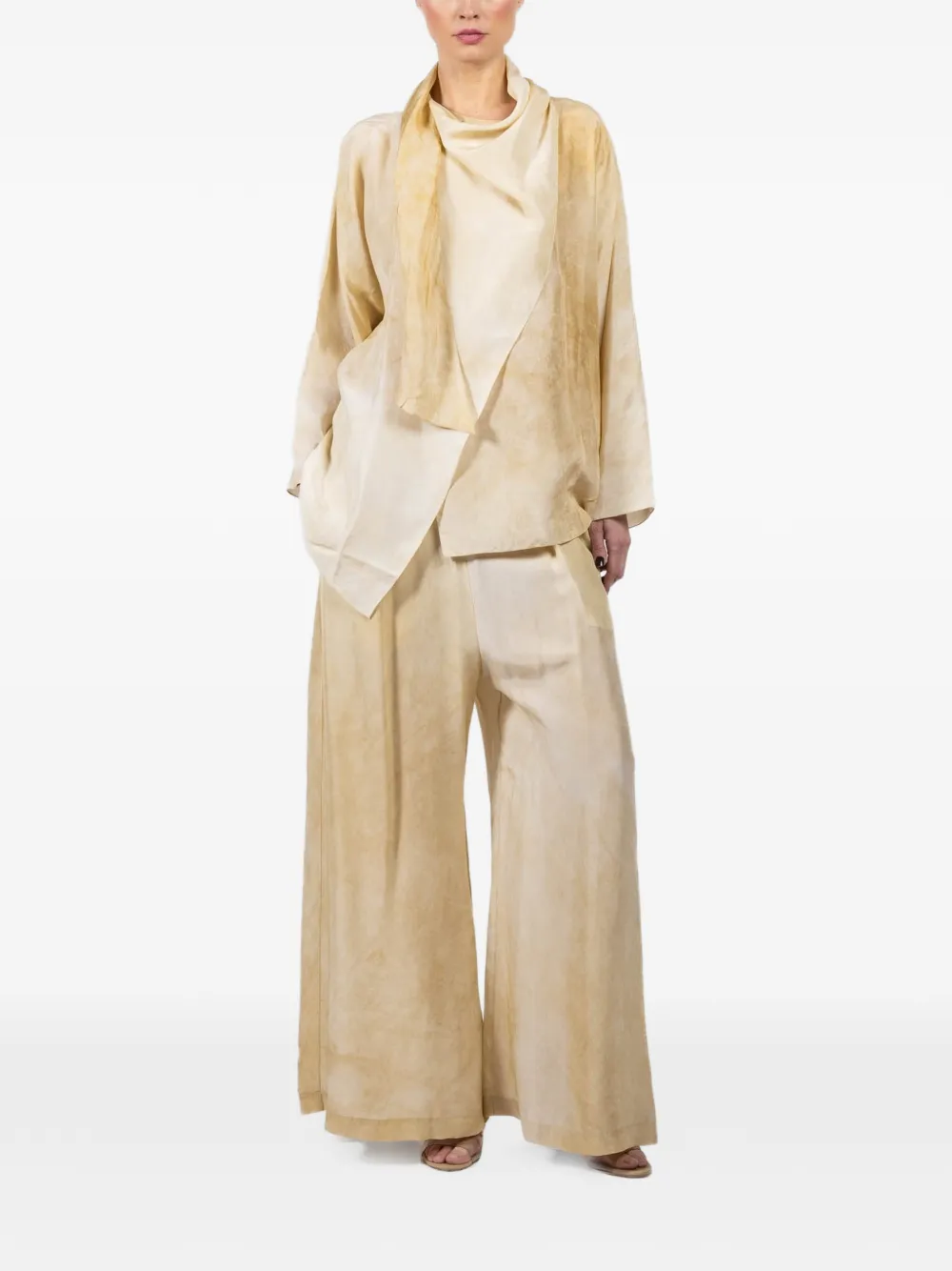 Cortana Dream draped panelled blouse - Beige
