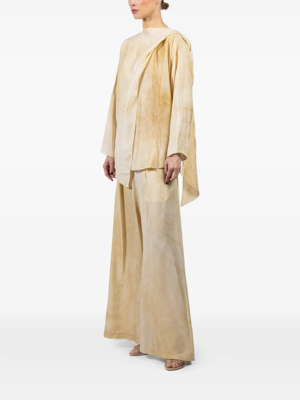  Cortana Dream Draped Panelled Blouse - Neutrals 