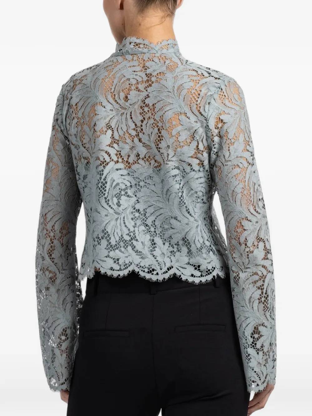  A.l.c. Lace High-neck Blouse - Blue 