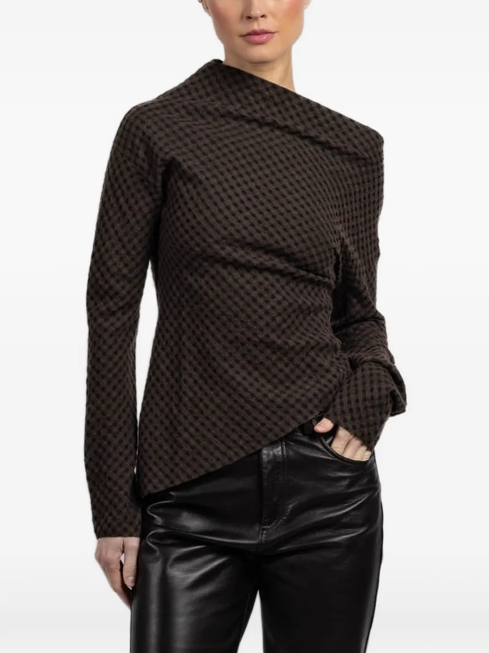 Cortana Nuna check blouse - Marrone