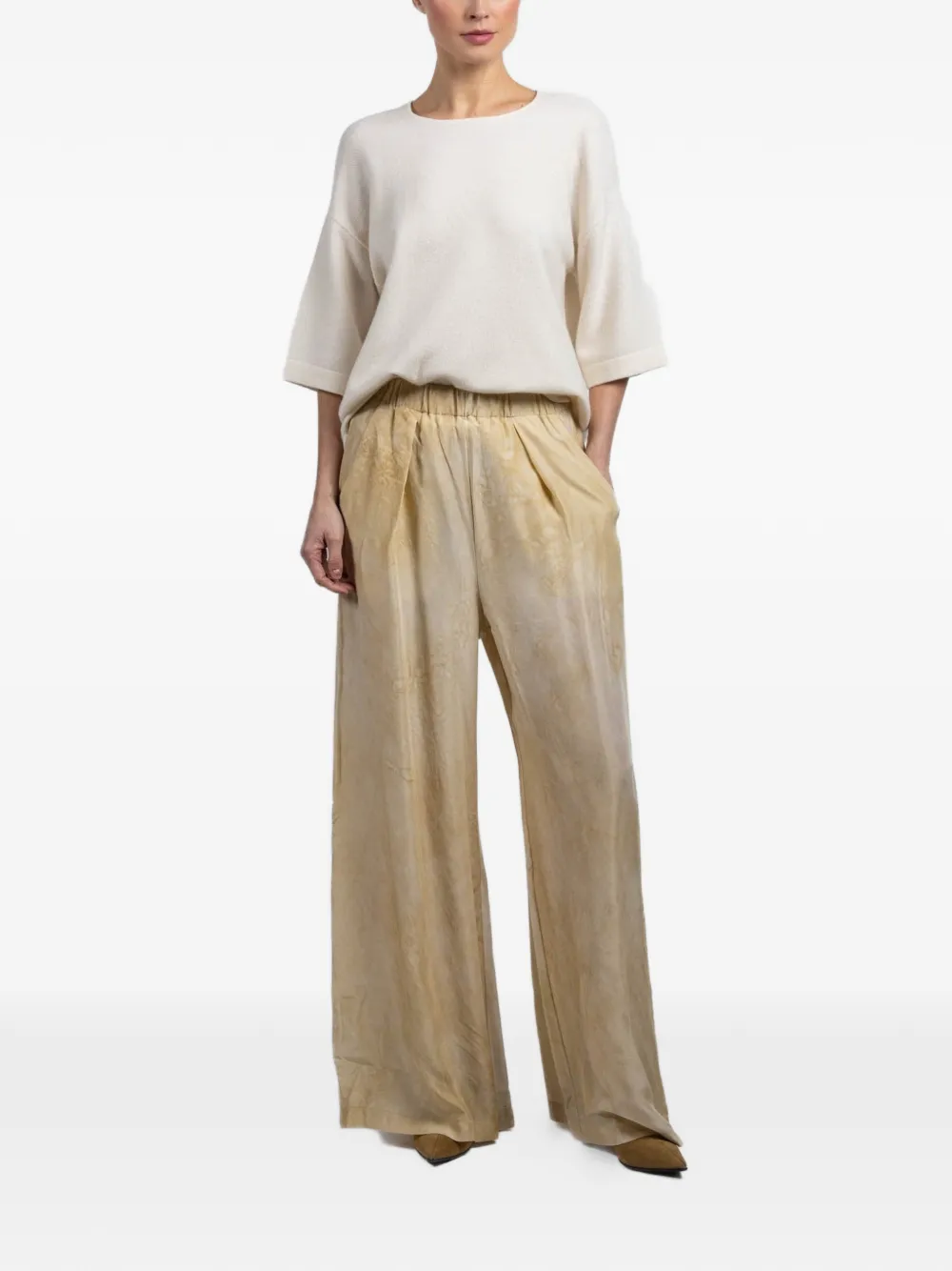 Cortana Dream elasticated-waist palazzo pants - Beige