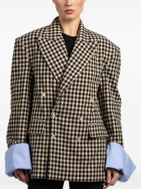 Jejia Olly check-pattern double-breasted blazer