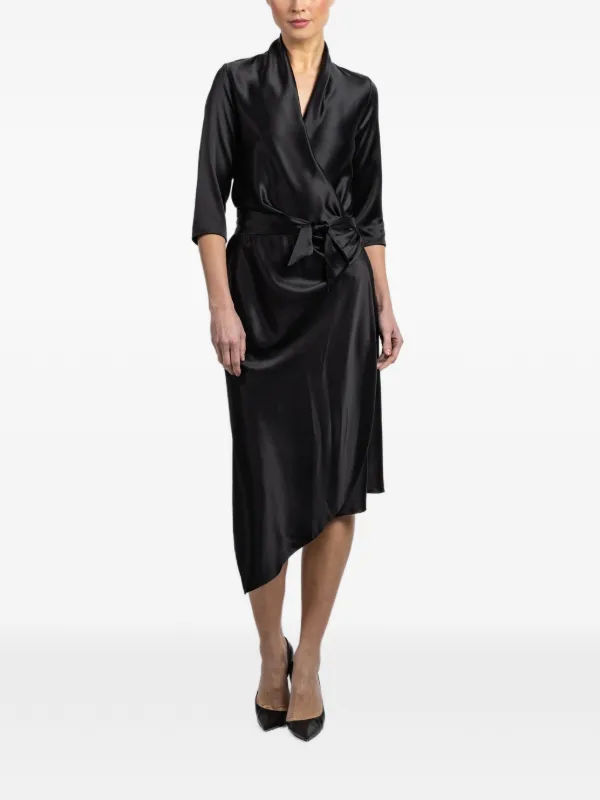 Peter Cohen Tie-waist Wrap Dress - Black