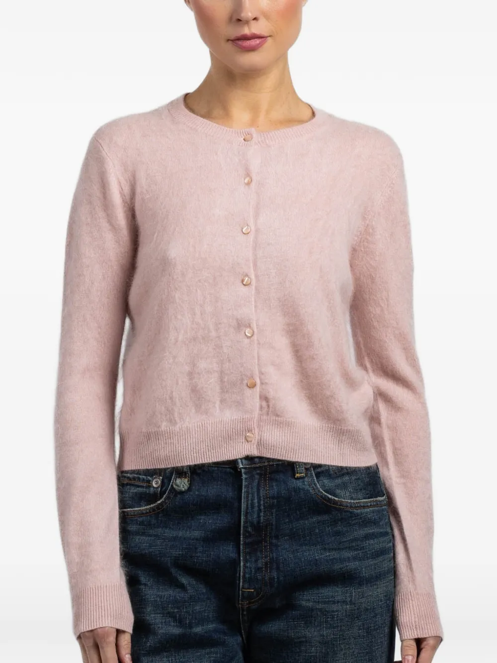 Autumn Cashmere crew-neck cardigan - Rosa