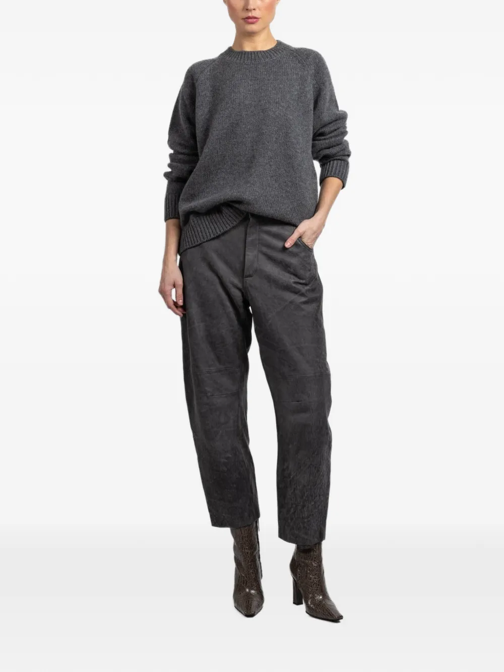 Lisa Yang Anine ribbed grey sweater | Knitted Sweaters | Image 2