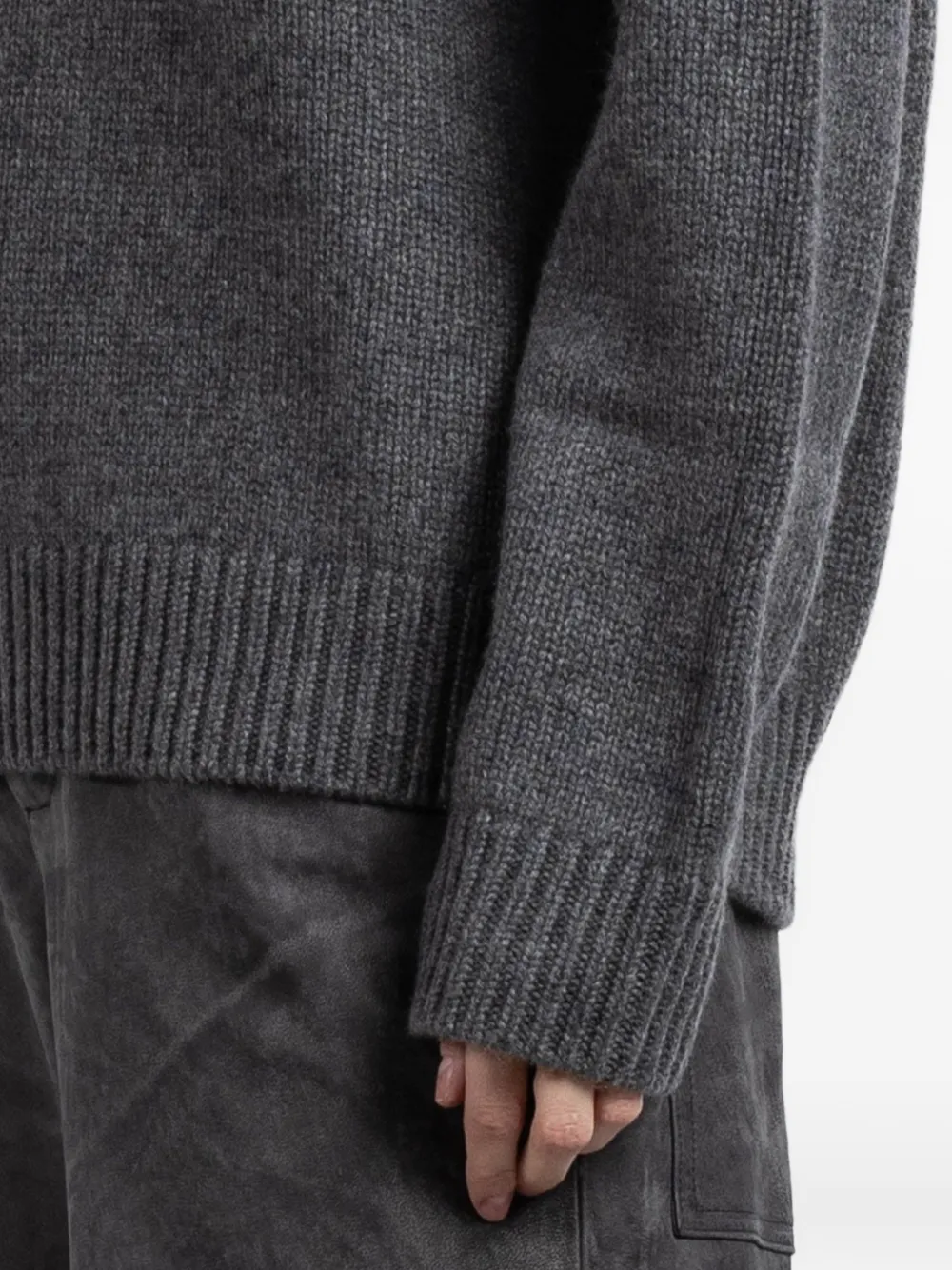 Anine Ribbed Grey Sweater
