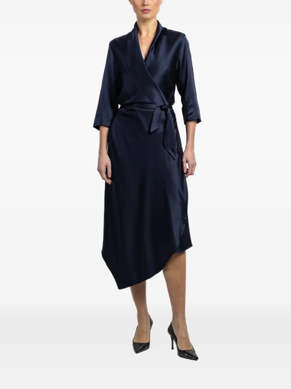 Peter Cohen wrap tie dress - Blue