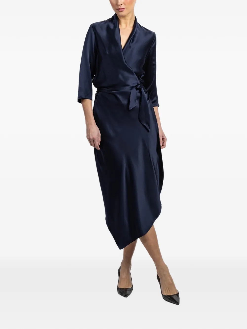 Peter Cohen wrap tie dress - Blauw