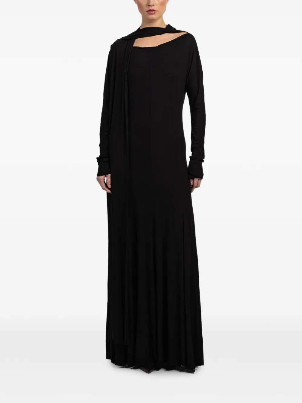 Cortana cutout long-sleeve maxi dress - Zwart