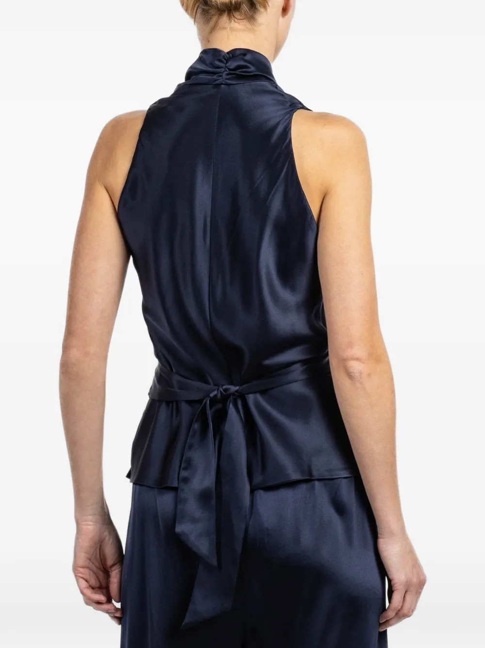  Peter Cohen Wrap Tie Top - Blue 
