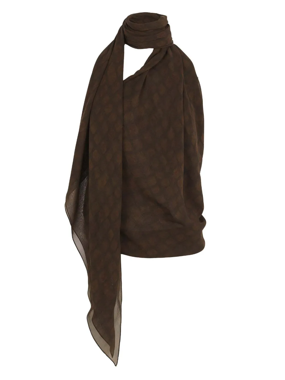 Cortana Georgette halterneck top - Marrone