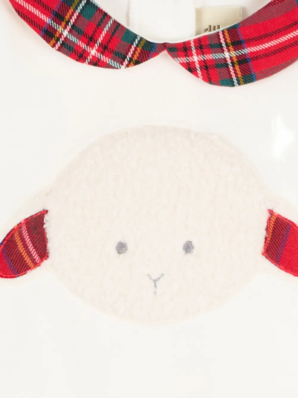 Le Boo Beebè Tartan-collar Sheep-motif Pajamas In White