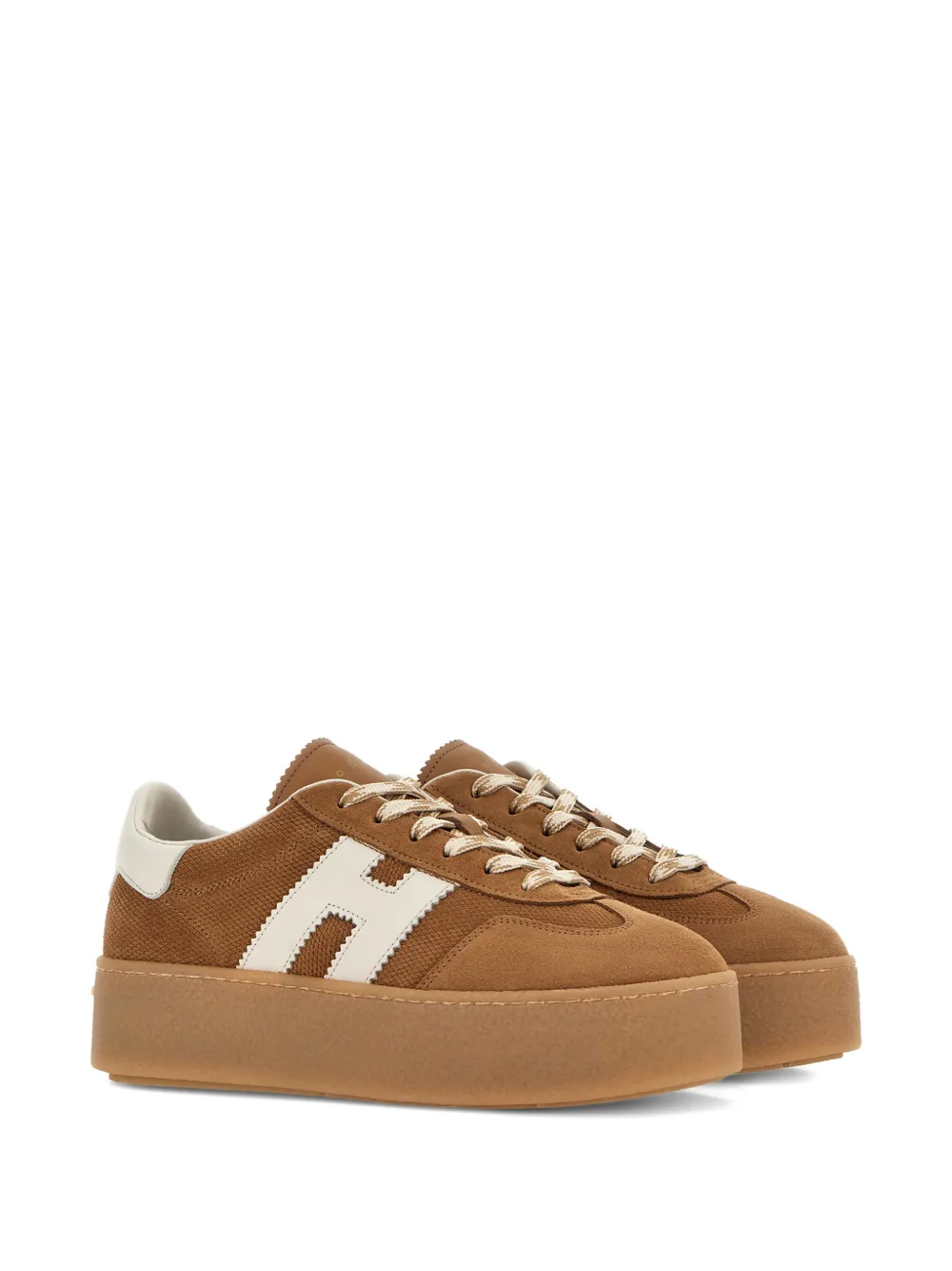 Hogan H698 sneakers met plateauzool Bruin