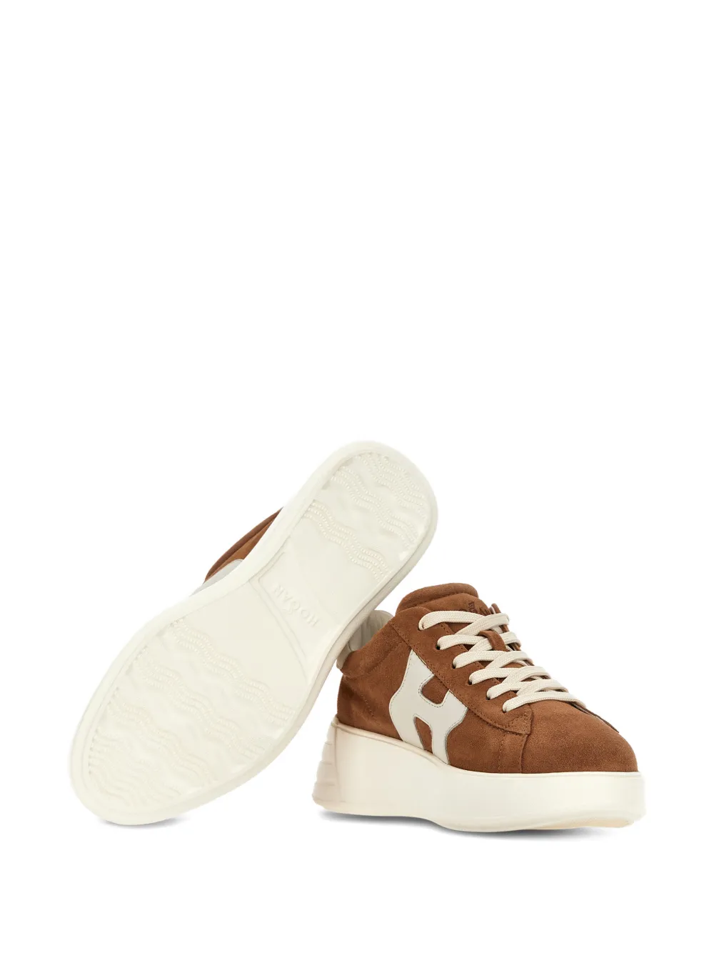 Hogan Rebel sneakers met plateauzool Bruin