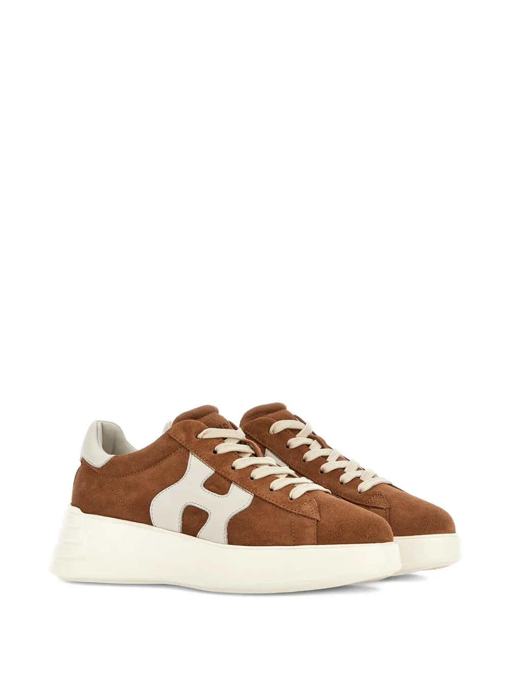 Hogan Rebel sneakers met plateauzool Bruin