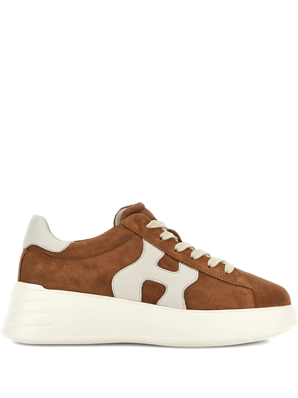Hogan Sneakers Rebel con suola rialzata - Marrone
