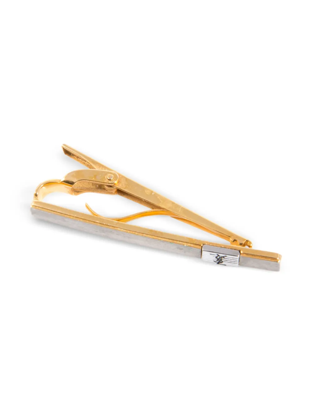 SAINT LAURENT Pre-owned 1990s Cassandre Logo Tie Clip In Gold